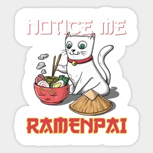 Cute Funny Kawaii Cat Ramen Kids Japanese Anime Gift Sticker